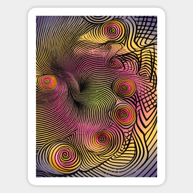 Fractal Spirals 01.01 Sticker by UltraQuirky